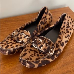 Prada pony hair moccasins